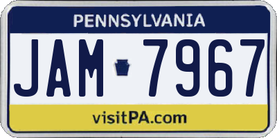 PA license plate JAM7967
