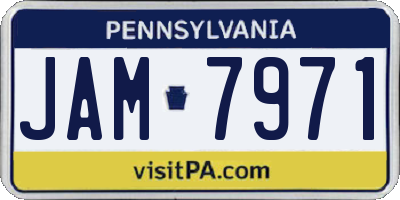 PA license plate JAM7971