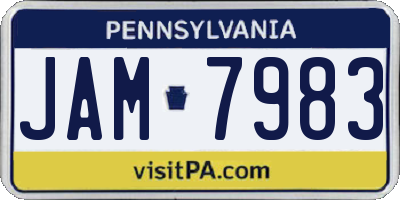 PA license plate JAM7983