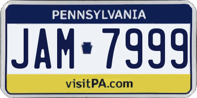PA license plate JAM7999