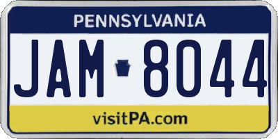 PA license plate JAM8044