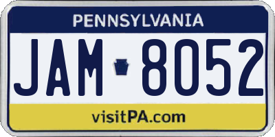 PA license plate JAM8052