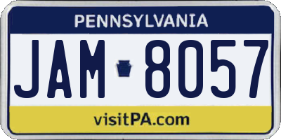 PA license plate JAM8057