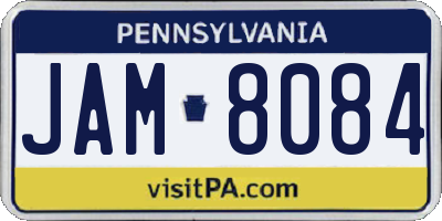 PA license plate JAM8084