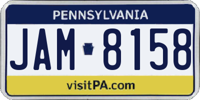 PA license plate JAM8158