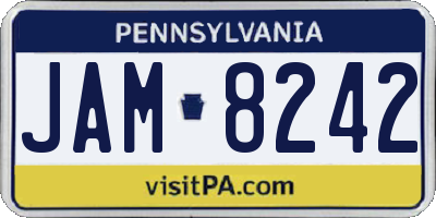 PA license plate JAM8242
