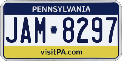 PA license plate JAM8297