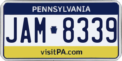 PA license plate JAM8339