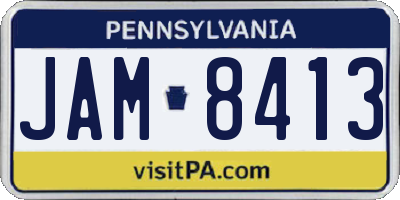 PA license plate JAM8413