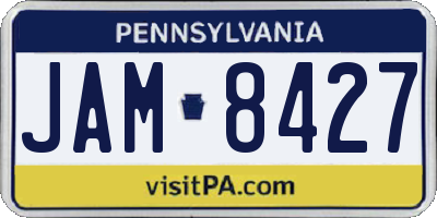 PA license plate JAM8427