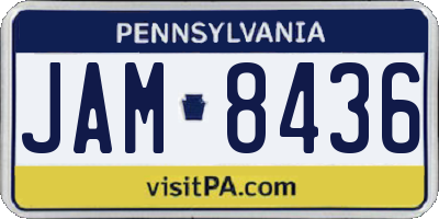 PA license plate JAM8436