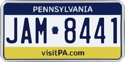 PA license plate JAM8441