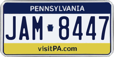 PA license plate JAM8447