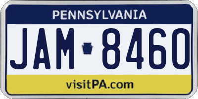 PA license plate JAM8460