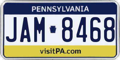 PA license plate JAM8468