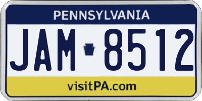 PA license plate JAM8512