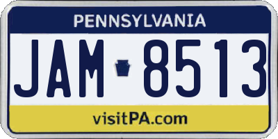 PA license plate JAM8513