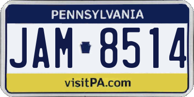 PA license plate JAM8514