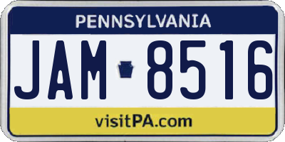 PA license plate JAM8516