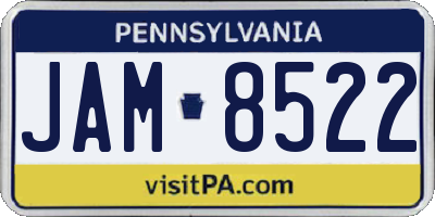 PA license plate JAM8522