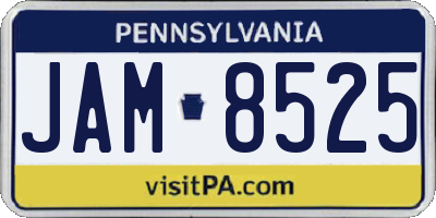 PA license plate JAM8525