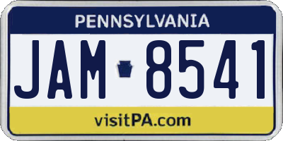 PA license plate JAM8541