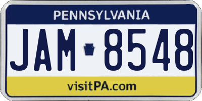 PA license plate JAM8548