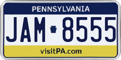PA license plate JAM8555
