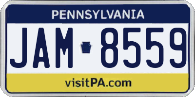 PA license plate JAM8559