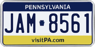 PA license plate JAM8561
