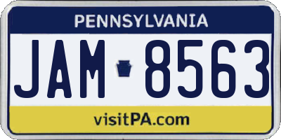 PA license plate JAM8563