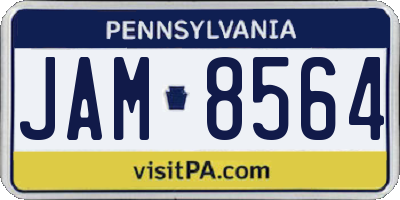 PA license plate JAM8564