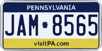 PA license plate JAM8565