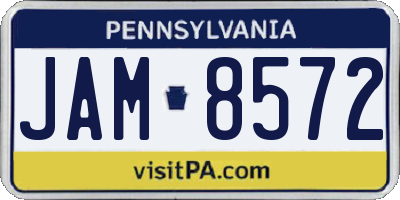 PA license plate JAM8572