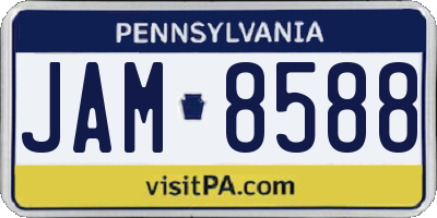 PA license plate JAM8588