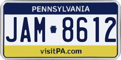 PA license plate JAM8612