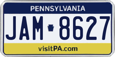 PA license plate JAM8627