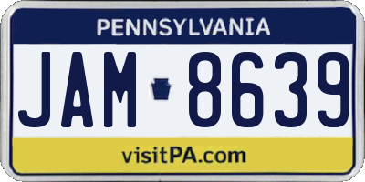 PA license plate JAM8639