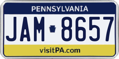 PA license plate JAM8657