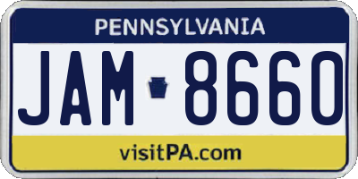 PA license plate JAM8660