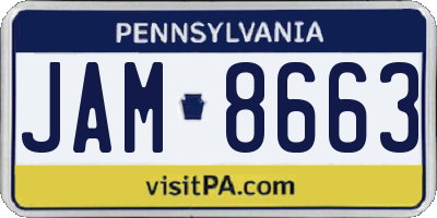 PA license plate JAM8663