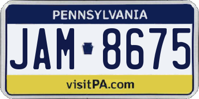 PA license plate JAM8675