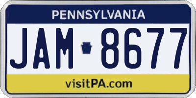 PA license plate JAM8677