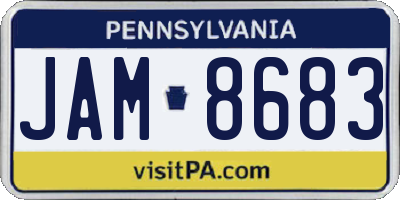 PA license plate JAM8683