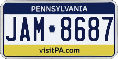 PA license plate JAM8687