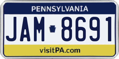 PA license plate JAM8691