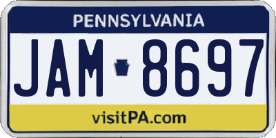 PA license plate JAM8697