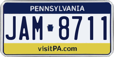 PA license plate JAM8711