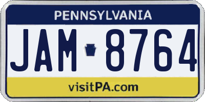 PA license plate JAM8764