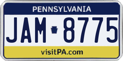 PA license plate JAM8775